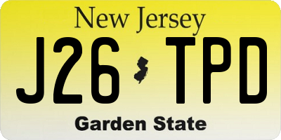 NJ license plate J26TPD