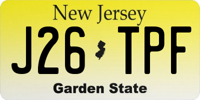 NJ license plate J26TPF