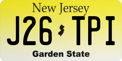 NJ license plate J26TPI