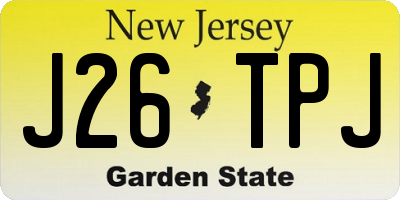 NJ license plate J26TPJ