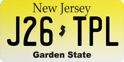 NJ license plate J26TPL