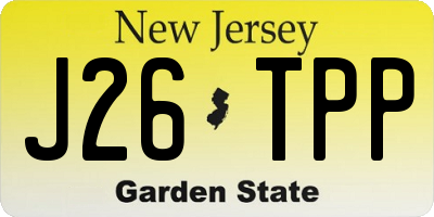 NJ license plate J26TPP