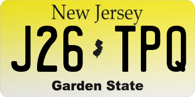 NJ license plate J26TPQ