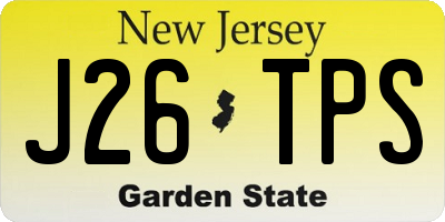 NJ license plate J26TPS