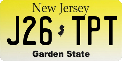 NJ license plate J26TPT
