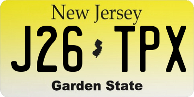 NJ license plate J26TPX