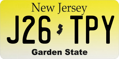 NJ license plate J26TPY