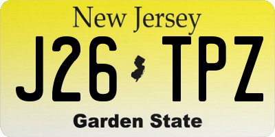 NJ license plate J26TPZ