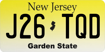 NJ license plate J26TQD