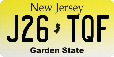 NJ license plate J26TQF