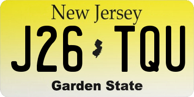 NJ license plate J26TQU