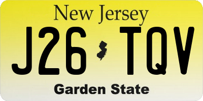 NJ license plate J26TQV