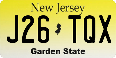 NJ license plate J26TQX