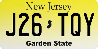 NJ license plate J26TQY