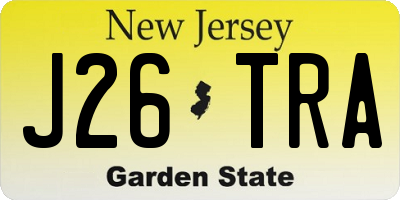 NJ license plate J26TRA