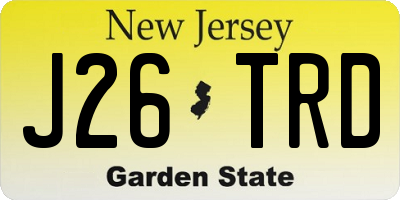 NJ license plate J26TRD