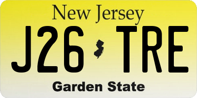 NJ license plate J26TRE