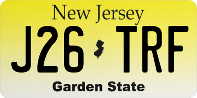 NJ license plate J26TRF