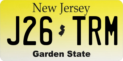 NJ license plate J26TRM