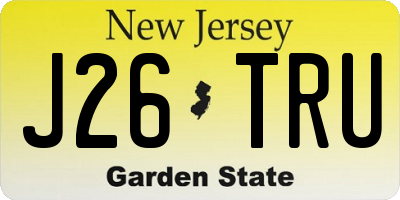 NJ license plate J26TRU