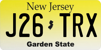 NJ license plate J26TRX