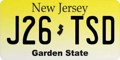 NJ license plate J26TSD