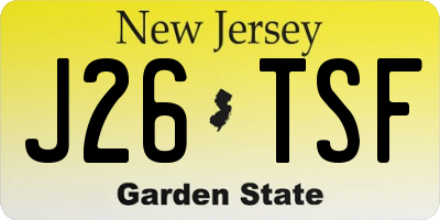 NJ license plate J26TSF
