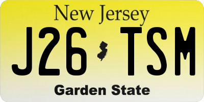 NJ license plate J26TSM