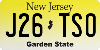 NJ license plate J26TSO