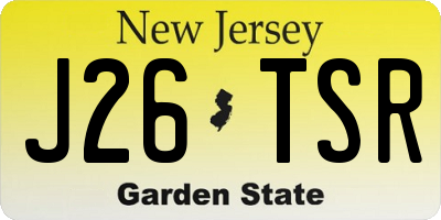 NJ license plate J26TSR