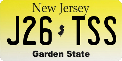 NJ license plate J26TSS