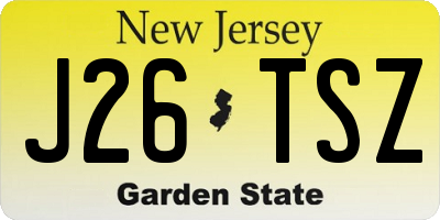 NJ license plate J26TSZ