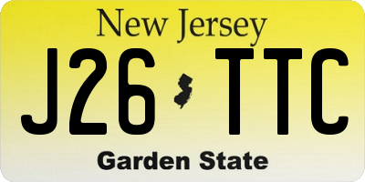 NJ license plate J26TTC
