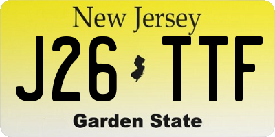 NJ license plate J26TTF