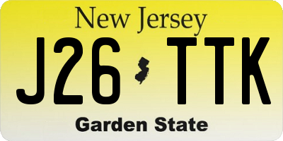 NJ license plate J26TTK