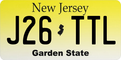 NJ license plate J26TTL