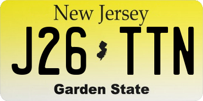 NJ license plate J26TTN