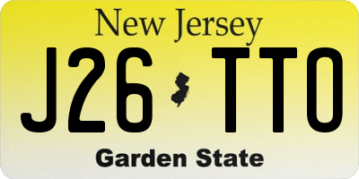 NJ license plate J26TTO