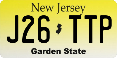 NJ license plate J26TTP