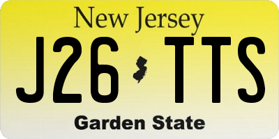 NJ license plate J26TTS