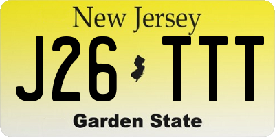 NJ license plate J26TTT