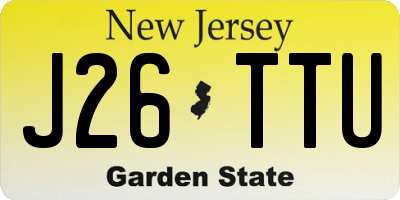 NJ license plate J26TTU