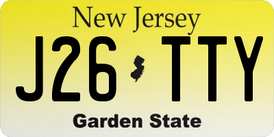 NJ license plate J26TTY