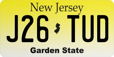NJ license plate J26TUD