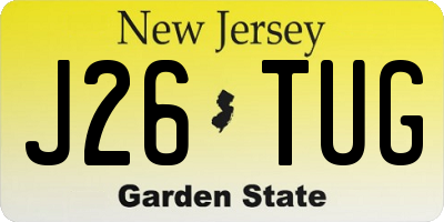 NJ license plate J26TUG