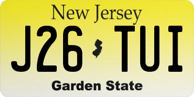NJ license plate J26TUI