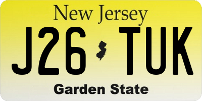 NJ license plate J26TUK