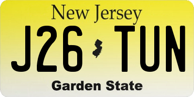 NJ license plate J26TUN