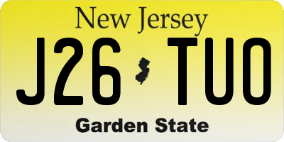 NJ license plate J26TUO