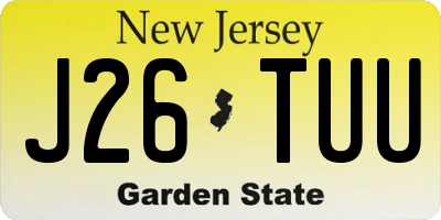 NJ license plate J26TUU